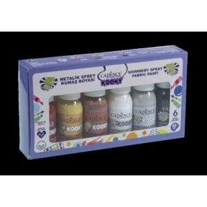 Cadence Kooky 6'lı Metalik Sprey Kumaş Boya Seti 50ML